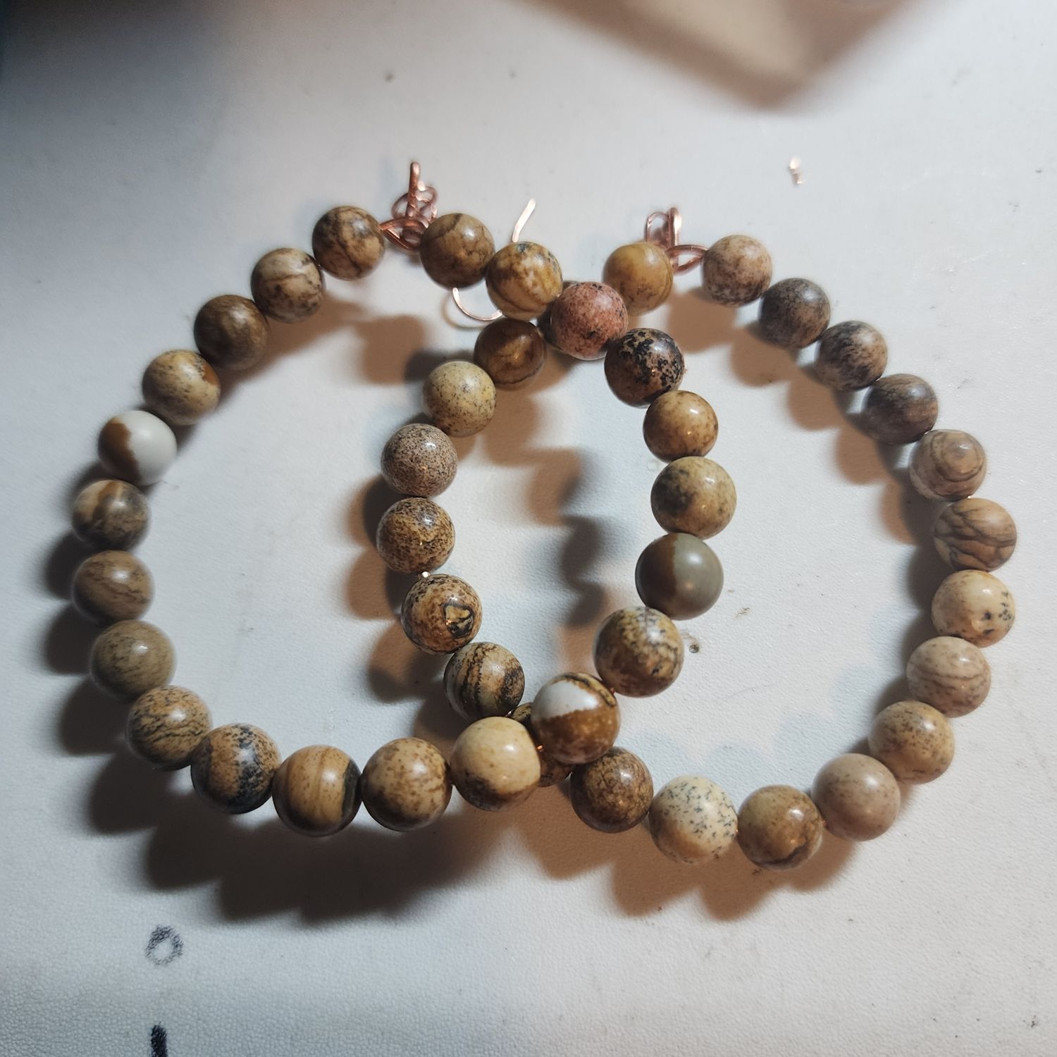 Ocean jasper hoop earrings