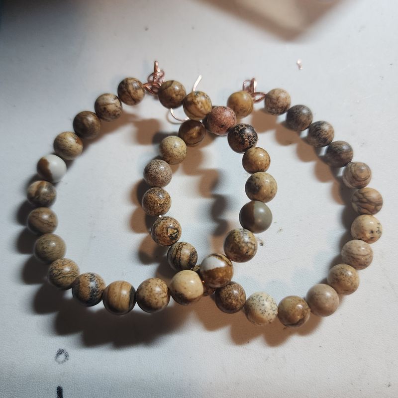 Ocean jasper hoop earrings