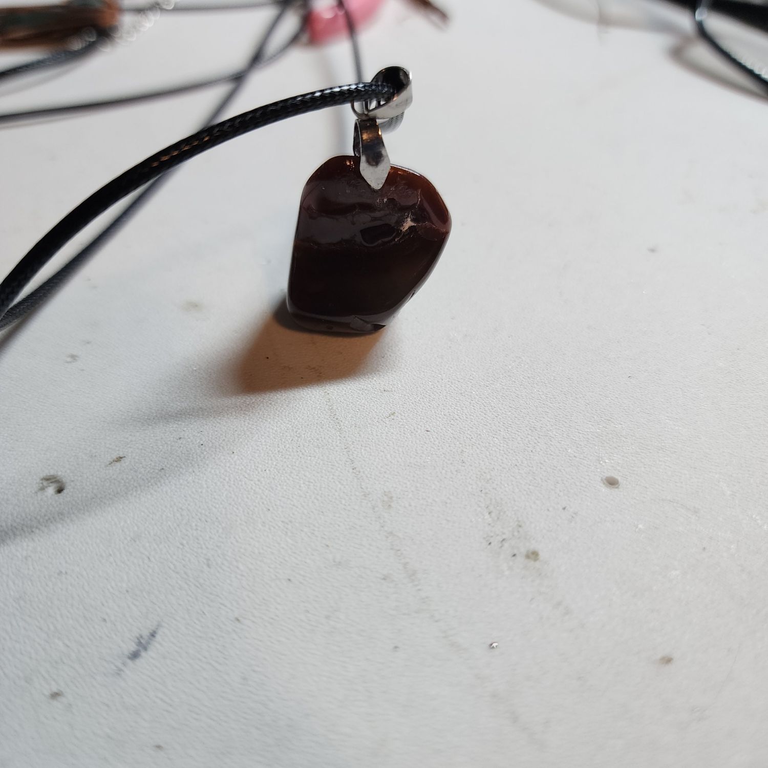 Red garnet stone on bale Red garnet stone on bale