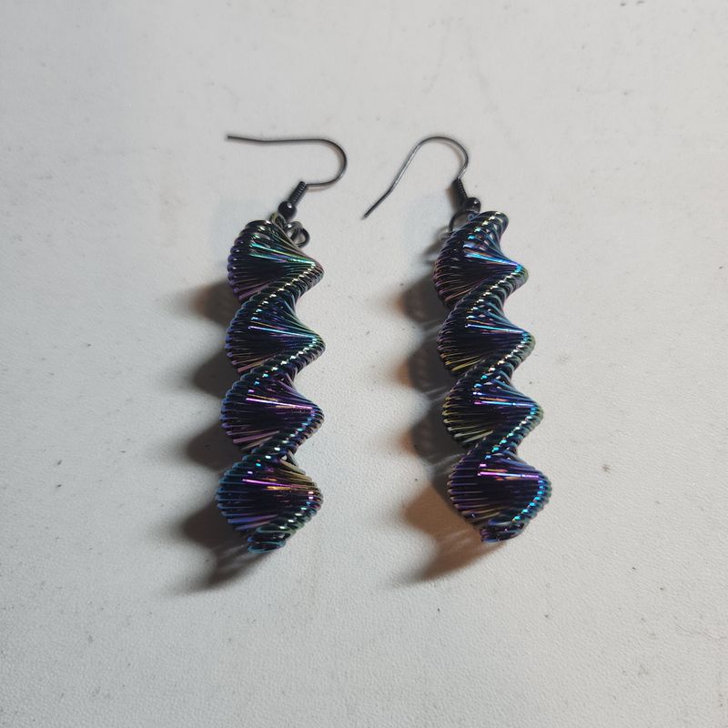 Rainbow spiral earrings