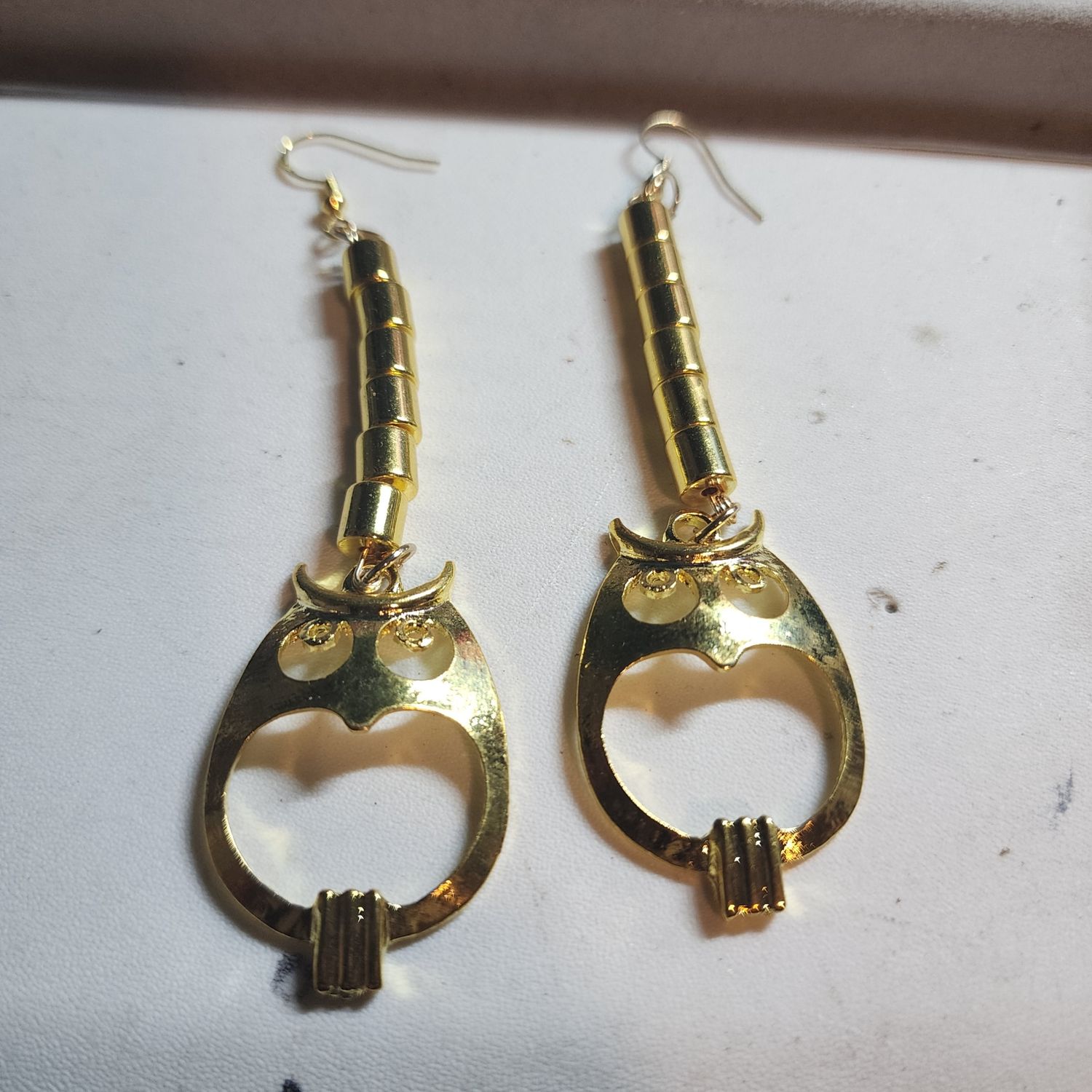Golden owl earrings