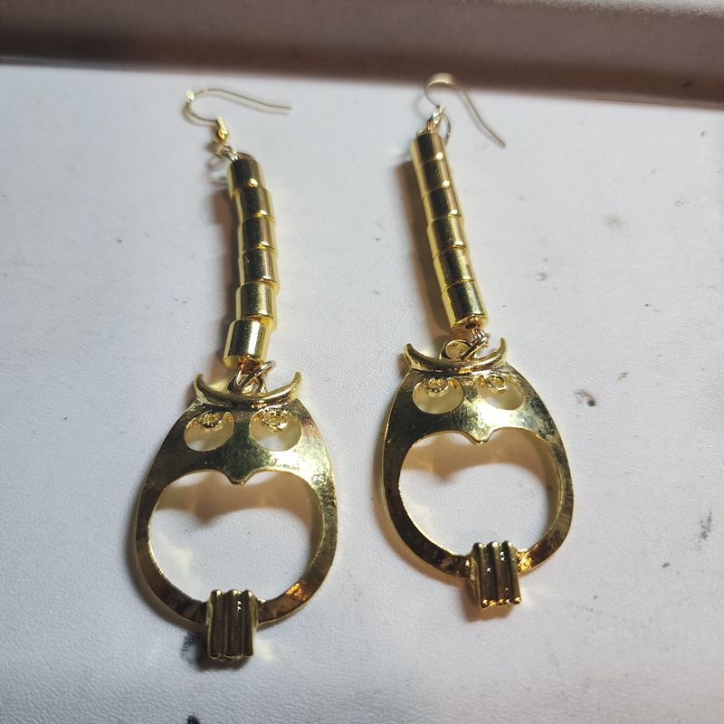Golden owl earrings