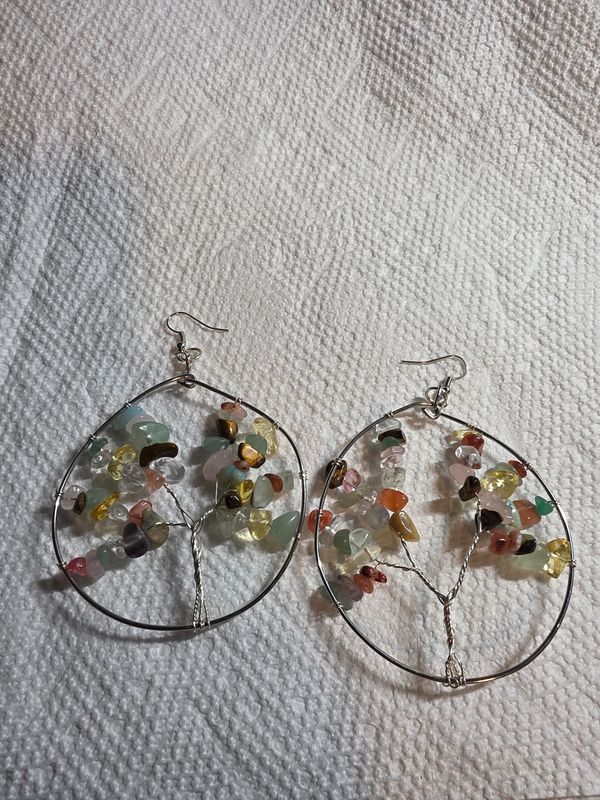 Silver tree of life earrings