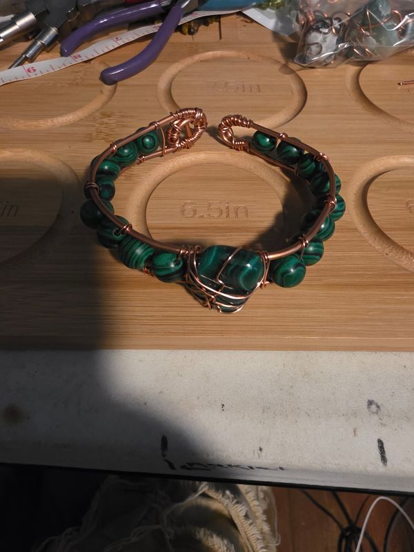 Malachite copper bracelet