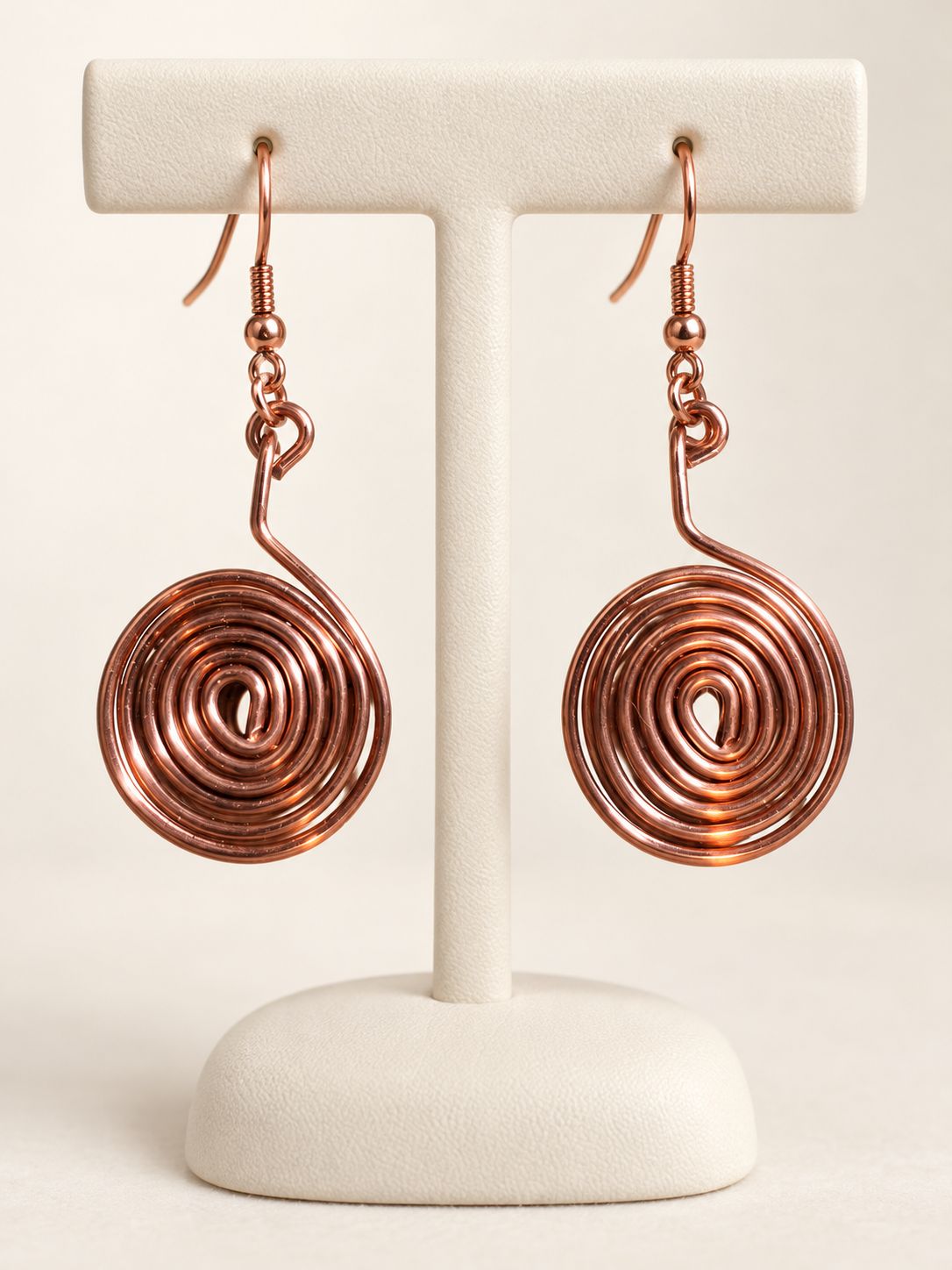 Spiral copper earrings
