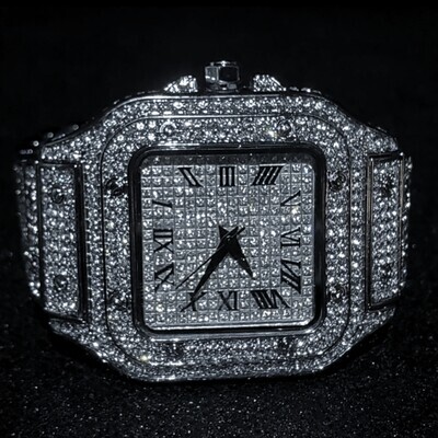 ​Classic Square Watch Luxury Full Diamond High Quality Quartz Watches Men Top Brand Original Iced Out Hip Hop Male Clock Hot Sale