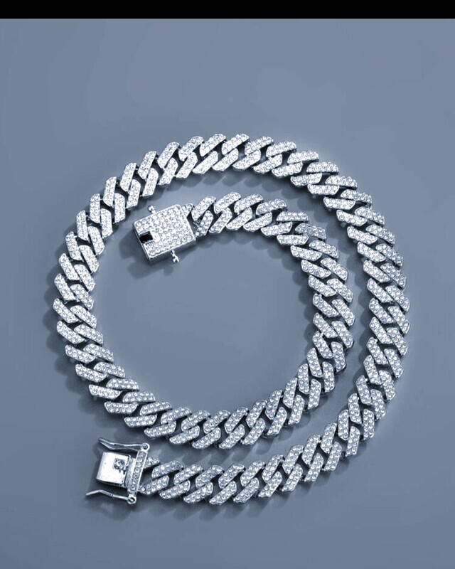 For Women Men Trendy Punk Hip Hop Style Rock Party Full Rhinestone Gorgeous Decor Chain Necklace Alloy Material for Party