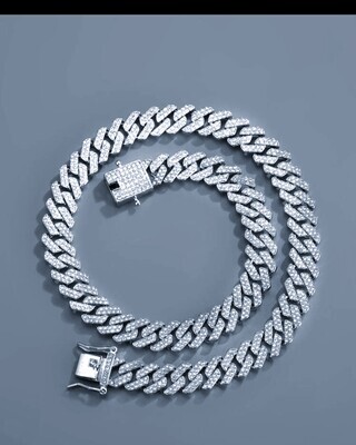 For Women Men Trendy Punk Hip Hop Style Rock Party Full Rhinestone Gorgeous Decor Chain Necklace Alloy Material for Party