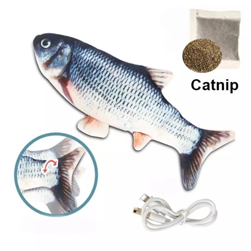 Flapping fish cat toy