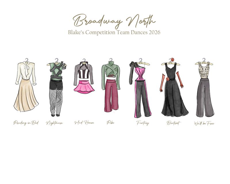 CUSTOM “Comp Team” dance season costume art