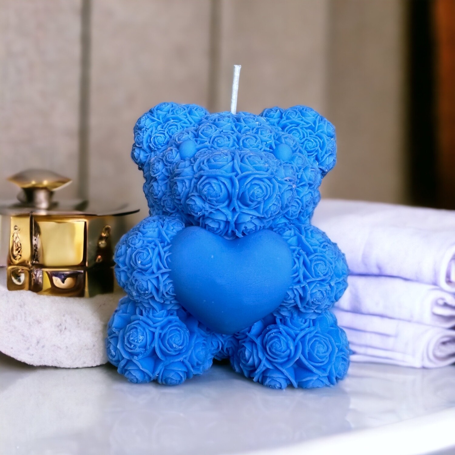Rose Teddy Bear Candle
