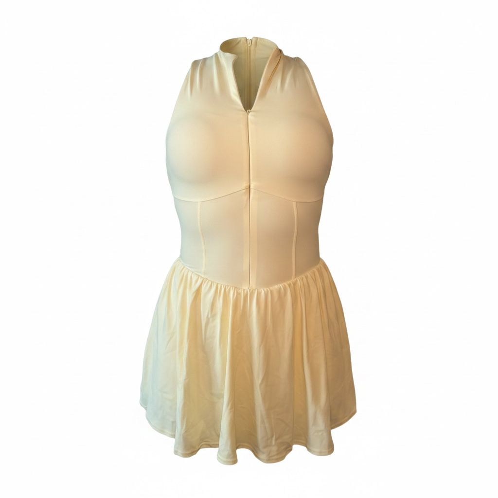 Yellow Pleated Skirt Set