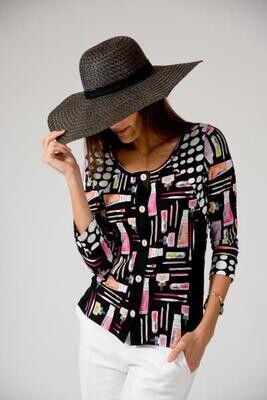 Cardigan 506 met artistieke print Olivier Philips Cardigan 506 met artistieke print Olivier Philips