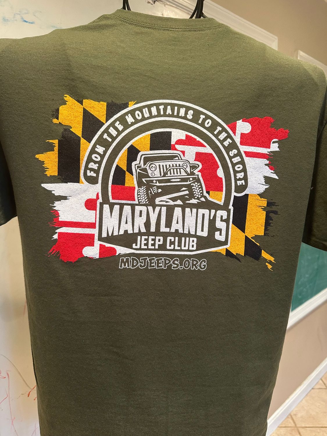 Maryland&#39;s Jeep Club Military Green T-Shirt