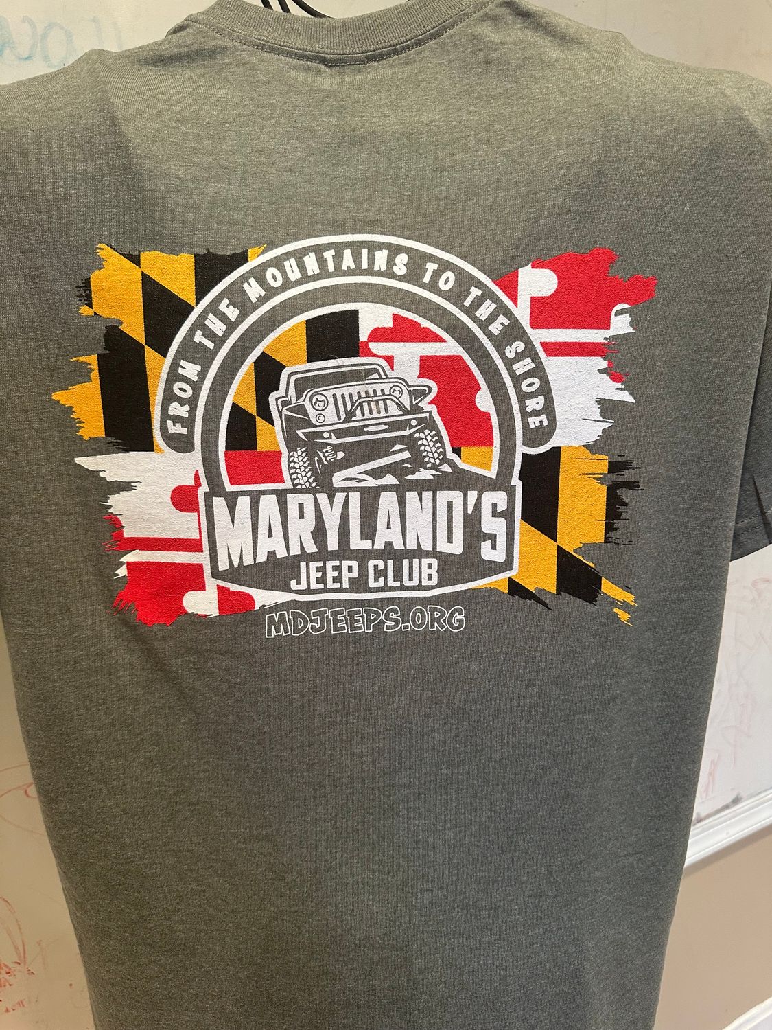 Maryland&#39;s Jeep Club Military Heather Green T-Shirt