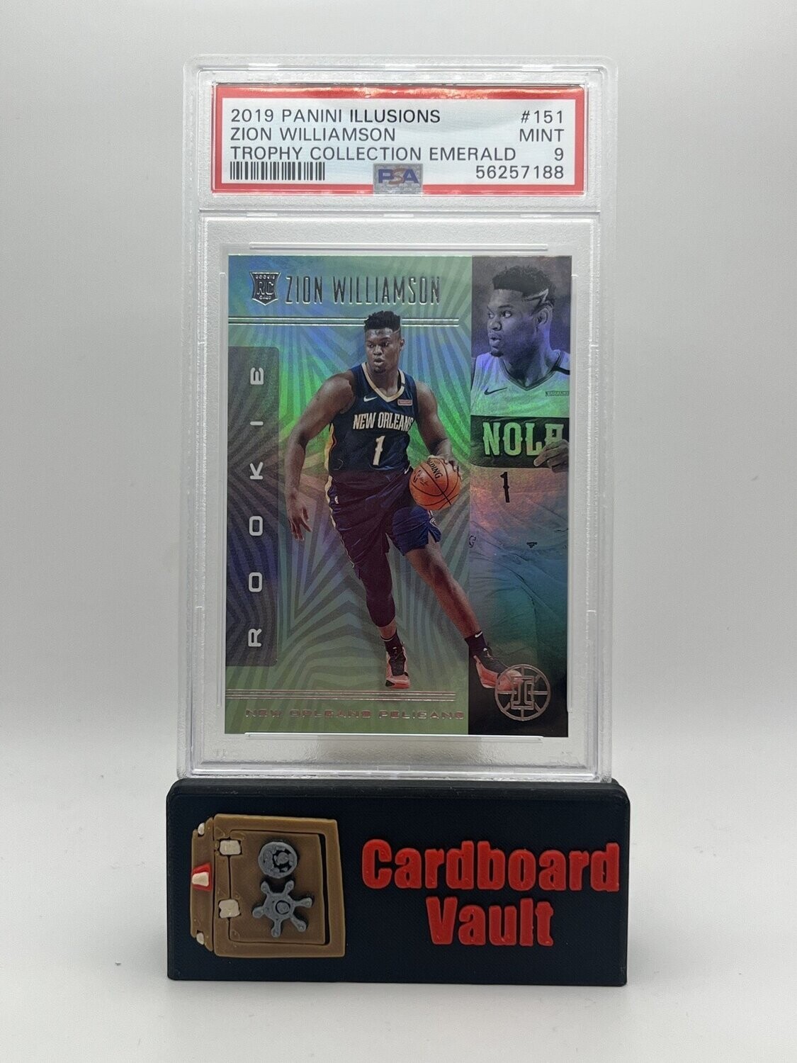 2019 Illusions Zion Williamson Trophy Collection Emerald PSA 9 56257188
