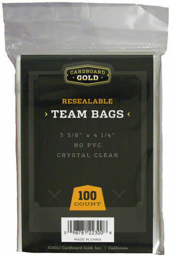 Cardboard Gold Resealable Team Bags 100 Count