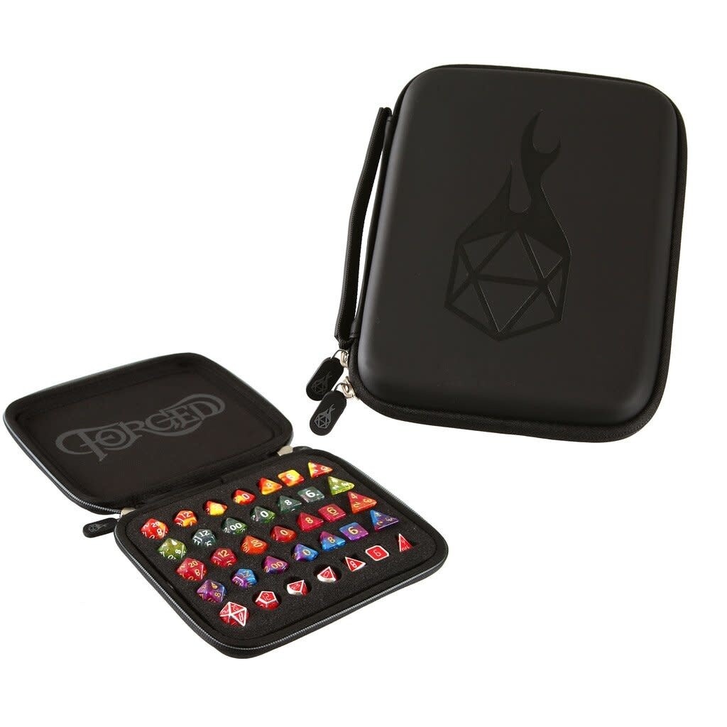 Forged Zip-Close Dice Box, Dice Tray, &amp; Storage Case - Gray