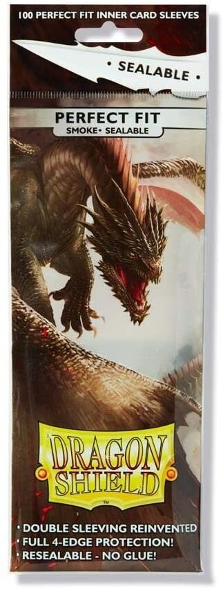 Dragon Shield Perfect Fit Smoke Sealable 100 Perfect Fit Card Sleeves