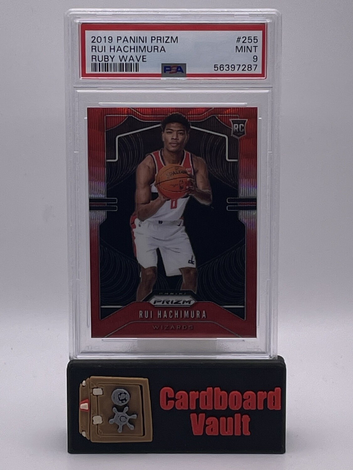 2019 Prizm Rui Hachimura #255 Ruby Wave PSA 9