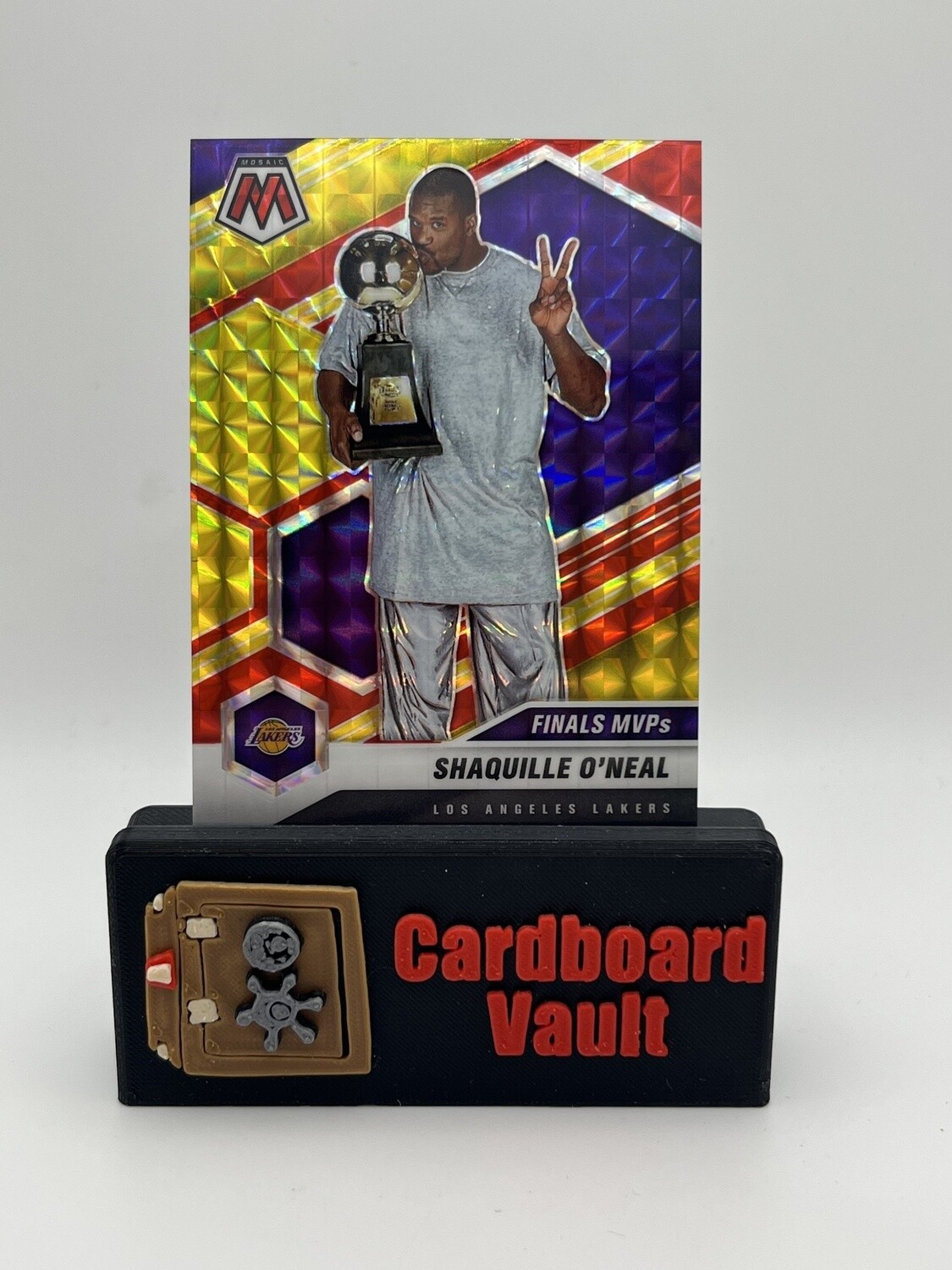 2020-21 Mosaic Finals MVP Shaquille O&#39;Neal #300 Red Yellow Choice Prizm 24/88