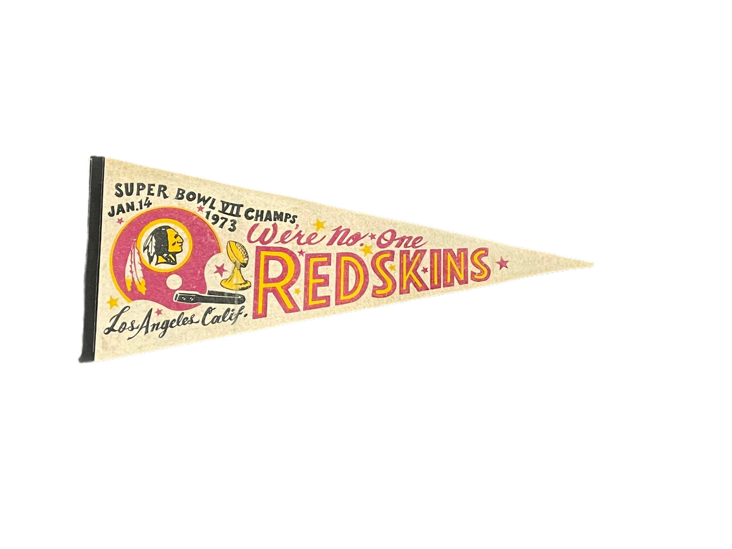 1973 Washington Redskins Super Bowl Pennant Single Bar Helmet