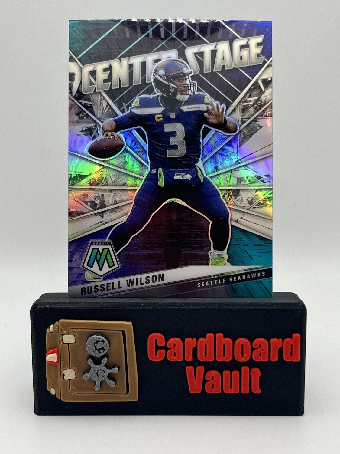 2021 Mosaic Center Stage Russell Wilson Silver Prizm No. CS8