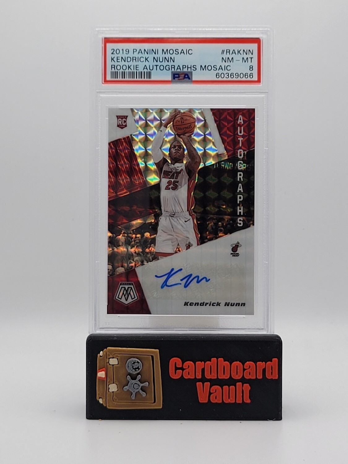 2019 Mosaic Rookie Autographs Kendrick Nunn #RA-KNN Mosaic Prizm PSA 8