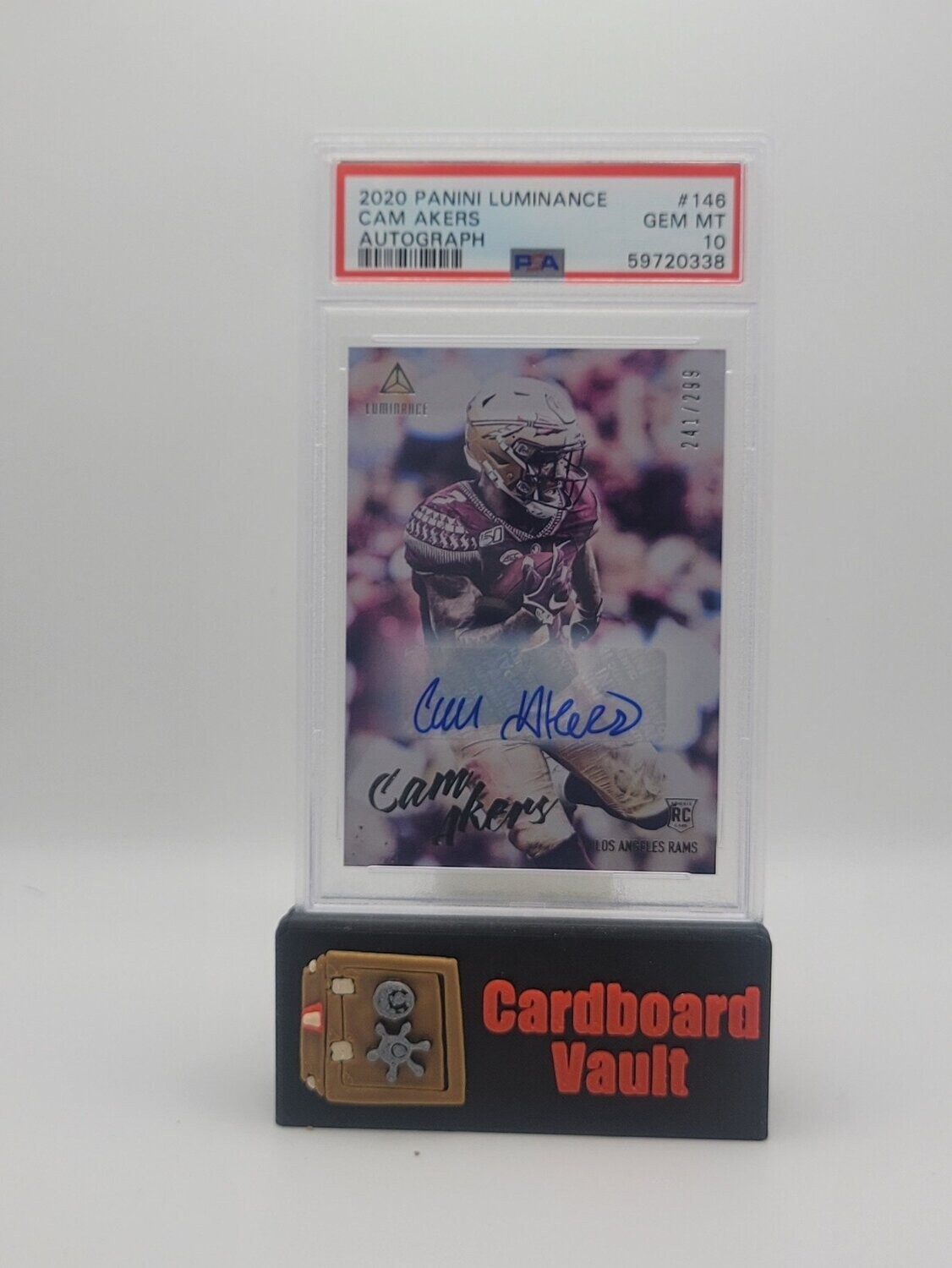 2020 Luminance Cam Akers #146 Autograph 24/299 PSA 10