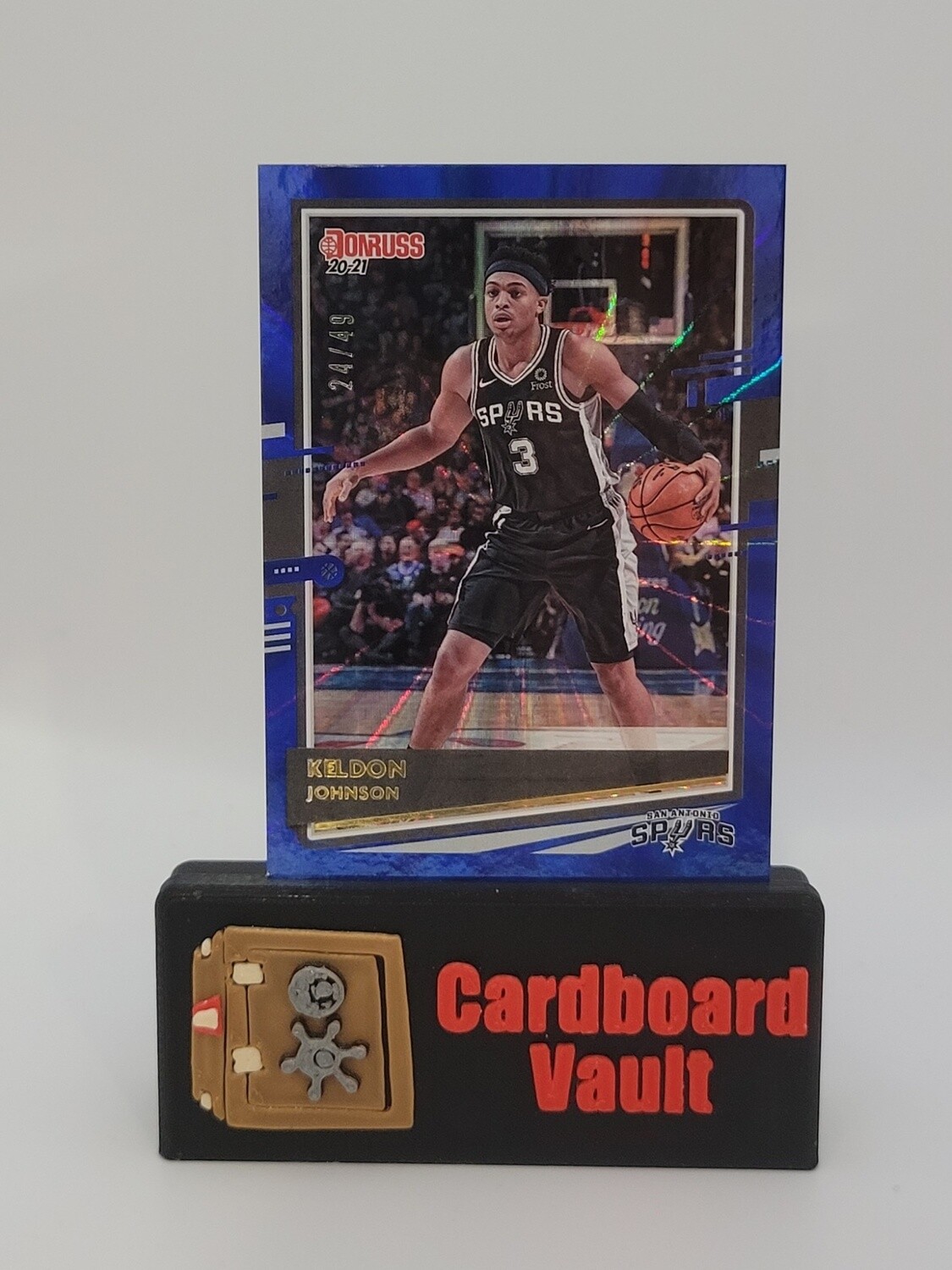 2020-21 Donruss Keldon Johnson #152 Blue Holo Laser Prizm 24/49