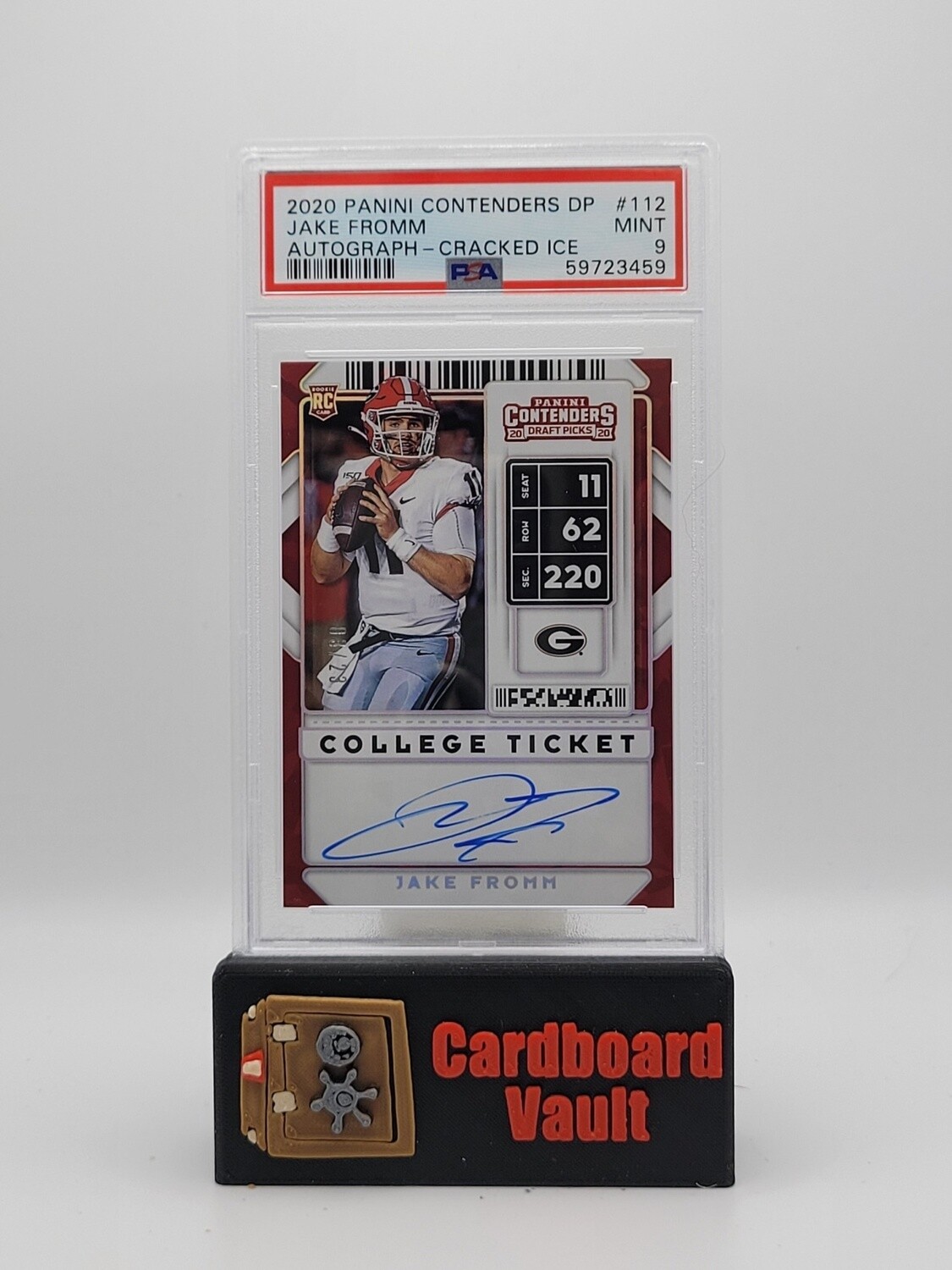 2020 Contenders Draft Picks College Ticket Jake Fromm Autograph No. 112 Cracked Ice PSA 9 59723459