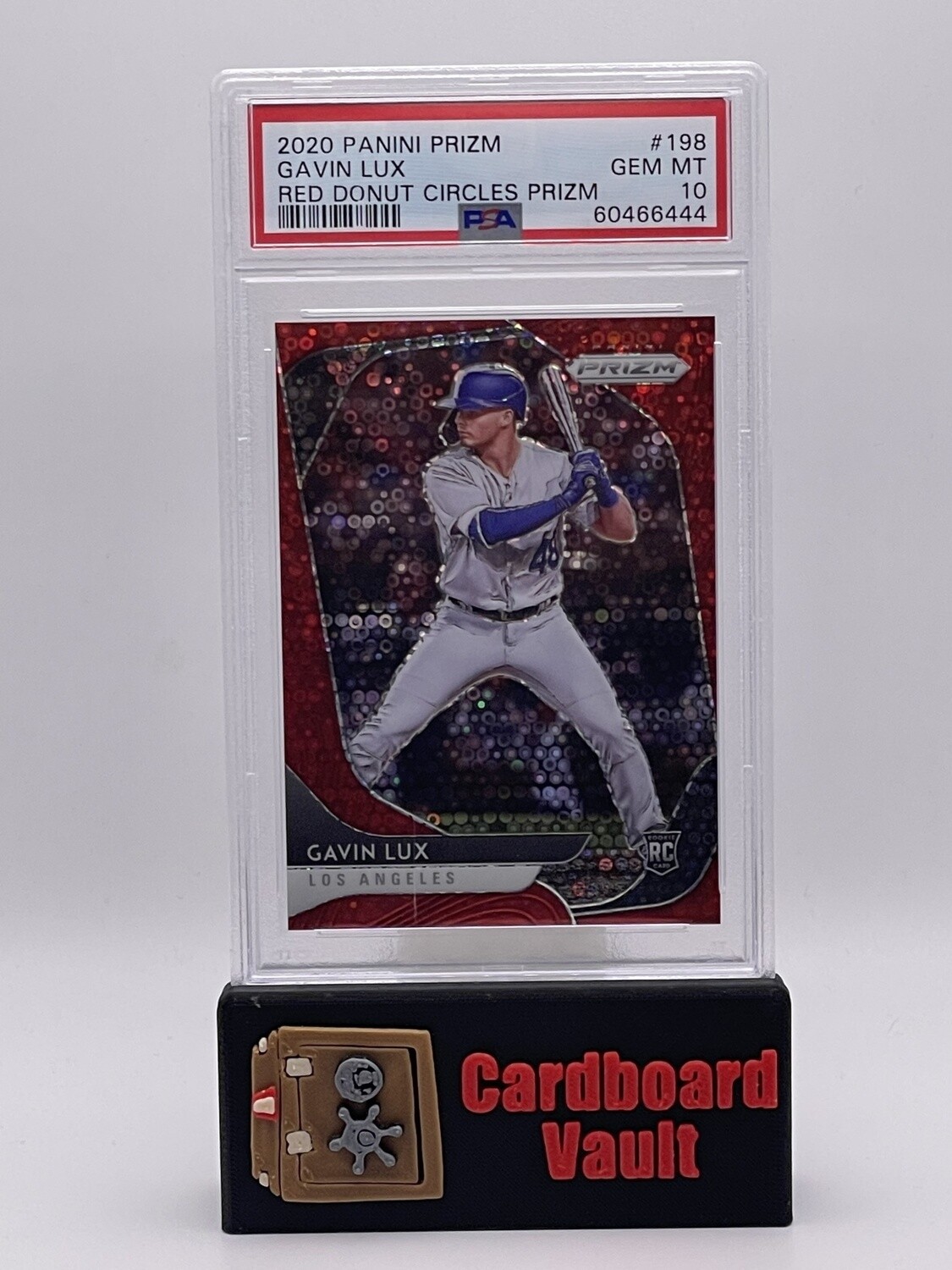 2020 Prizm Gavin Lux  #198 Red Donut Circles Prizm 73/99 PSA 10