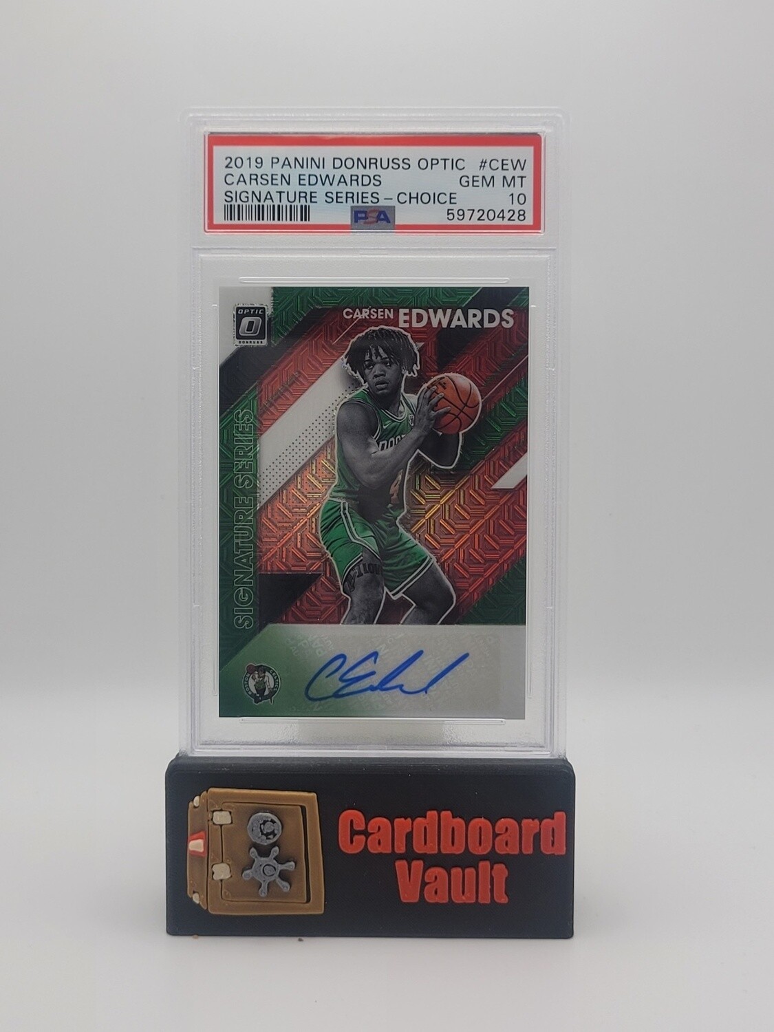 2019 Optic Signature Series Carsen Edwards #SS-CEW Choice Prizm PSA 10