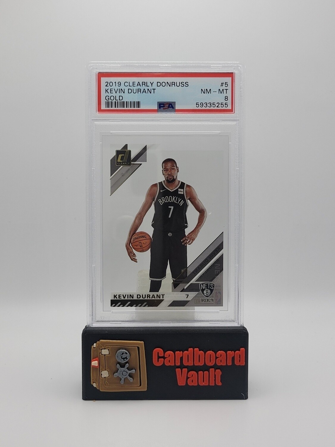 2019 Clearly Donruss Kevin Durant #5 Gold PSA 8