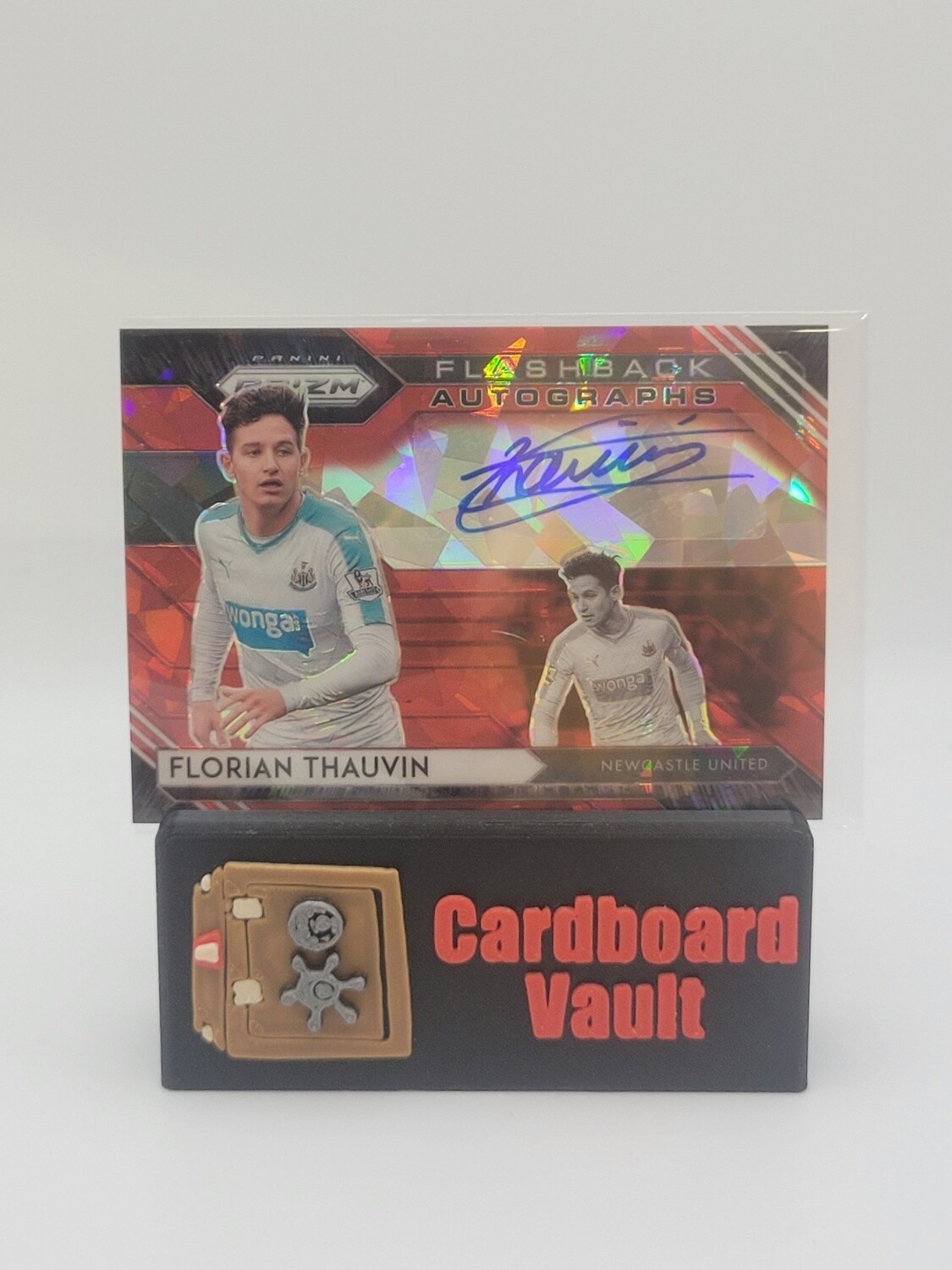 2020-21 Prizm Premier League Flashback Autographs Florian Thauvin #FA-FTH  Red Cracked Ice Prizm