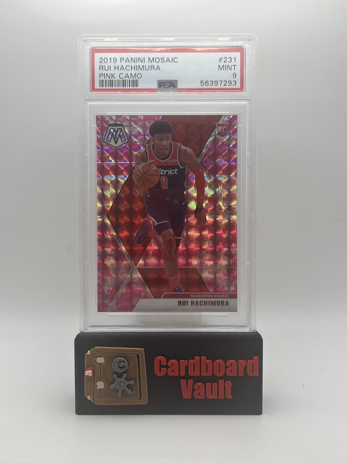 2019 Mosaic Rui Hachimura #231 Pink Camo Prizm PSA 9