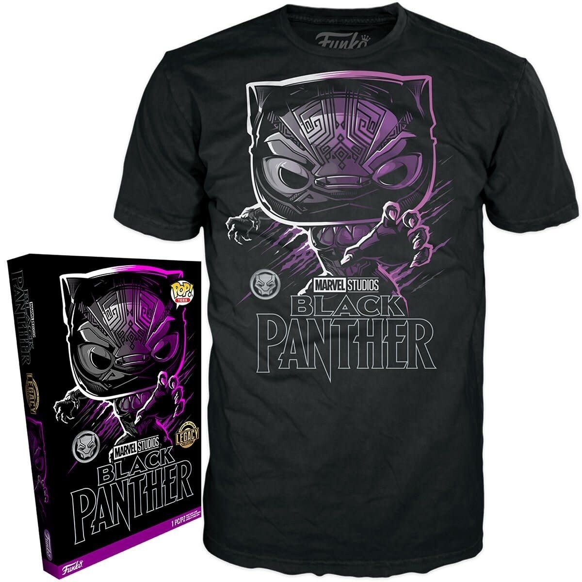 Pop Tees Black Panther T-Shirt Size M