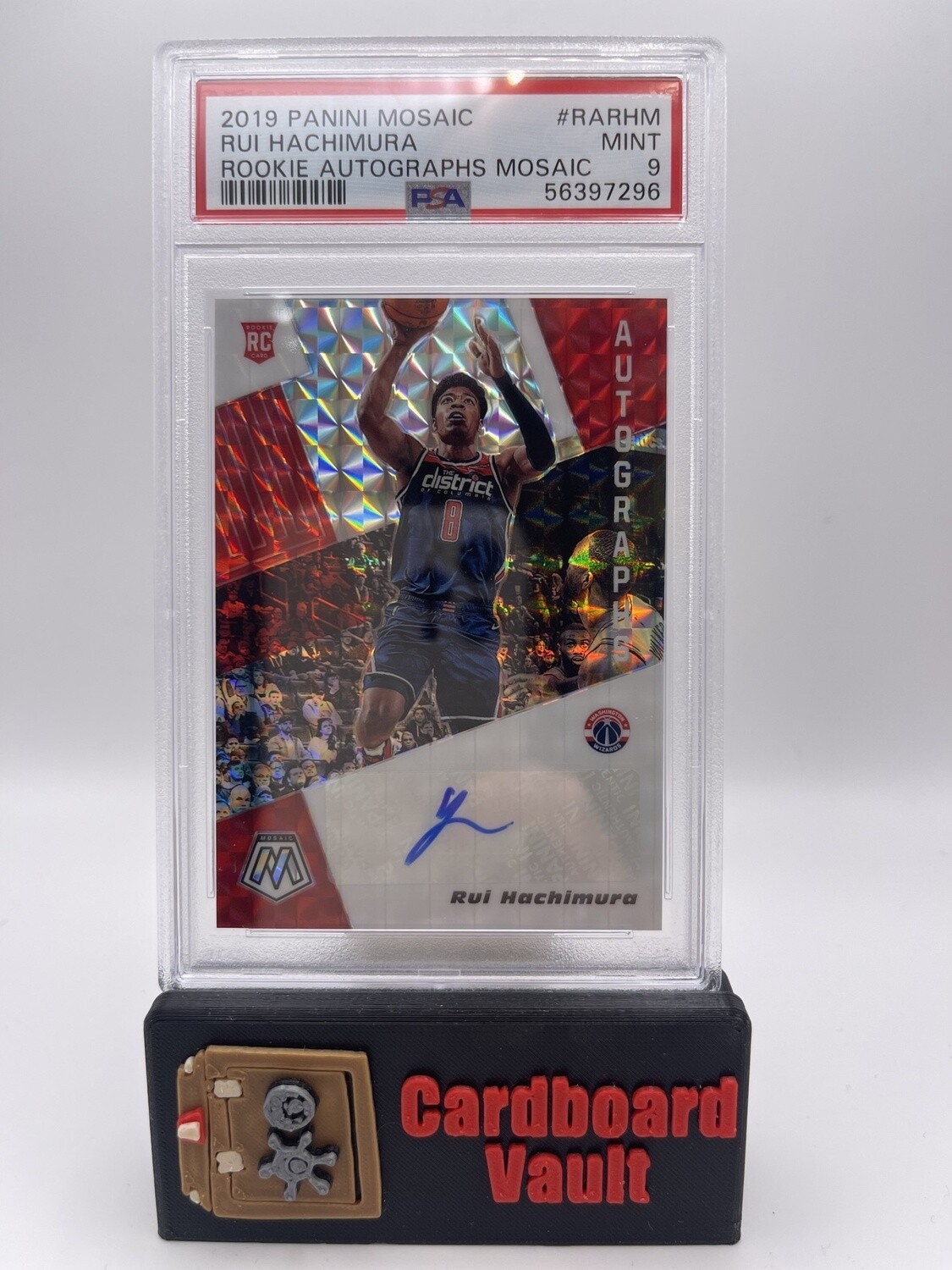 2019 Mosaic Rookie Autographs Rui Hachimura #RA-RHM Mosaic Prizm PSA 9