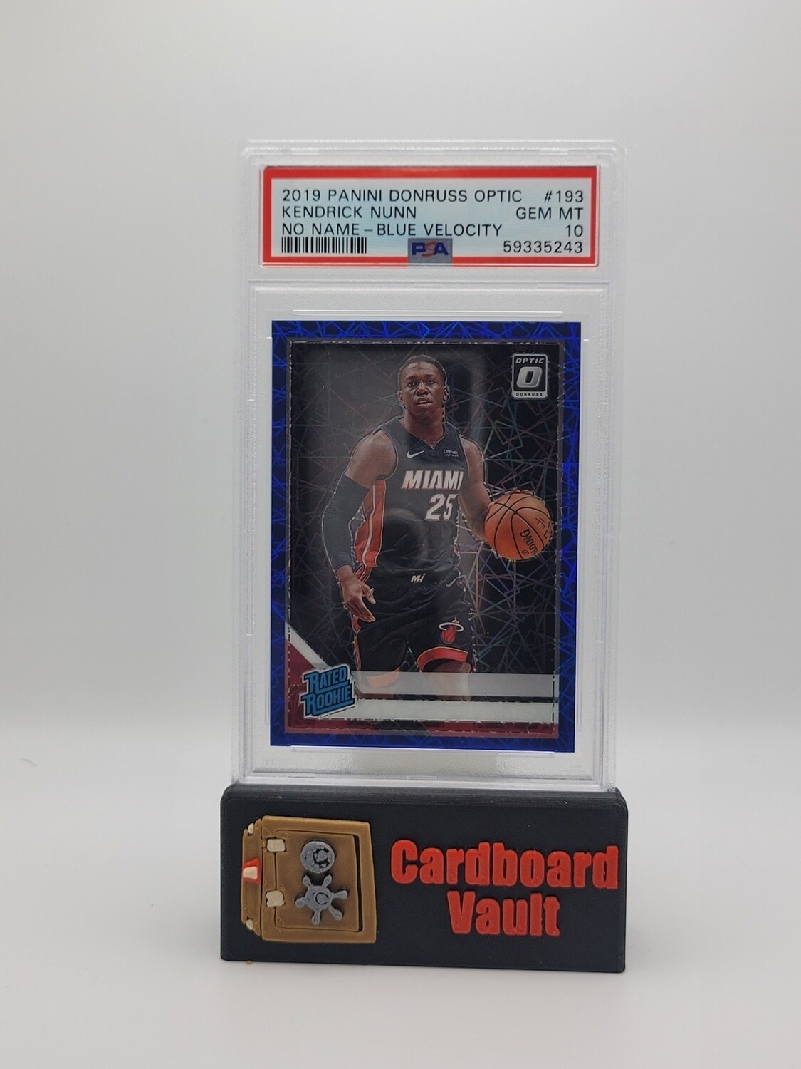 2019 Donruss Optic Rated Rookie Kendrick Nunn No Name  #193 Blue Velocity Prizm PSA 10