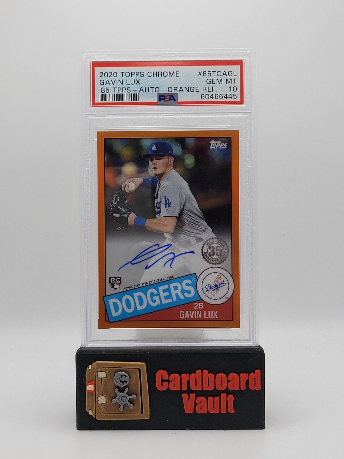 2020 Topps Chrome &#39;85 Topps Autograph Gavin Lux  Orange Refractor 05/25 No. 85TCA-GL PSA 10 60466445