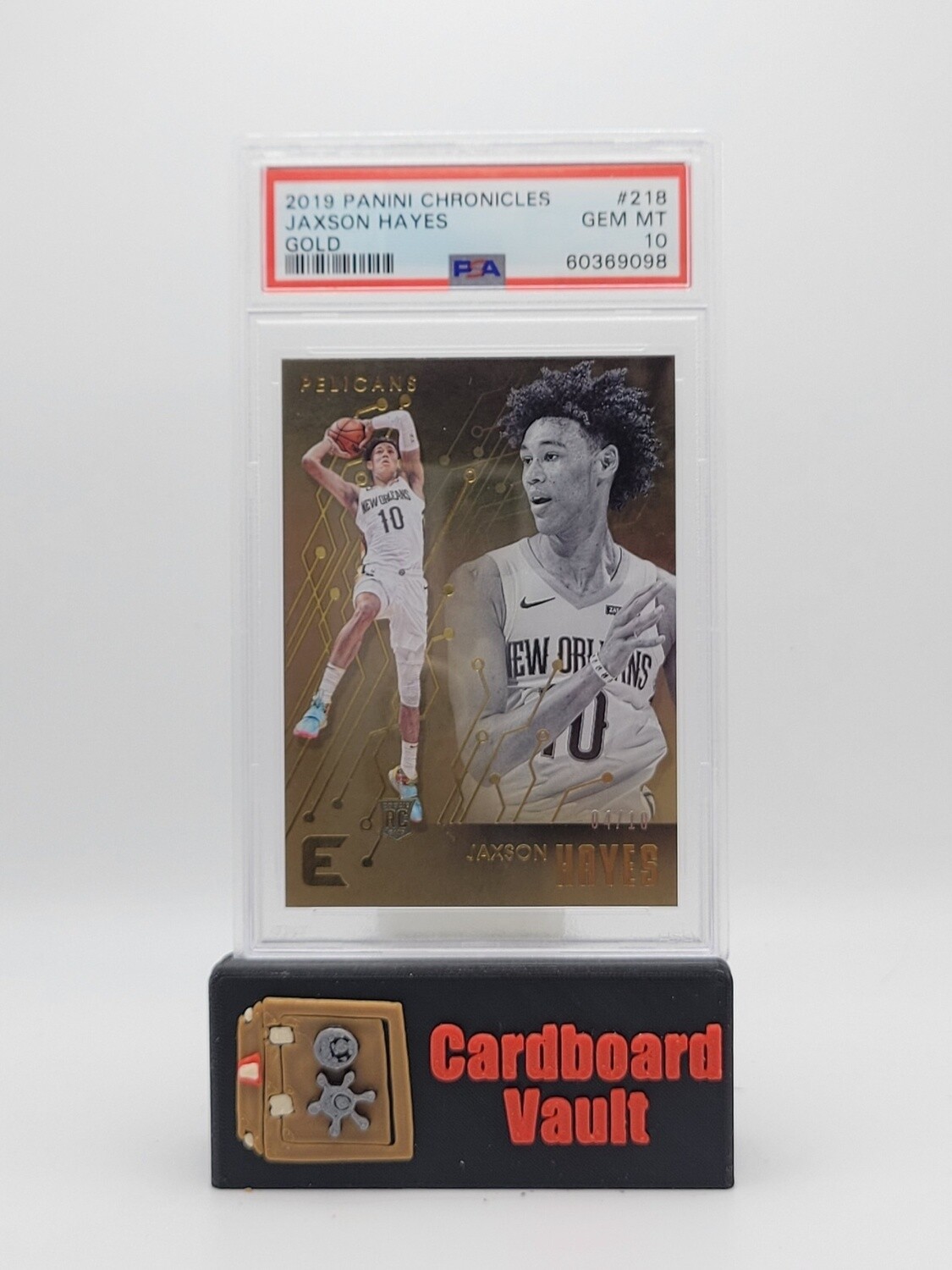 2019 Chronicles Jaxson Hayes #218 Gold Prizm 4/10 PSA 10