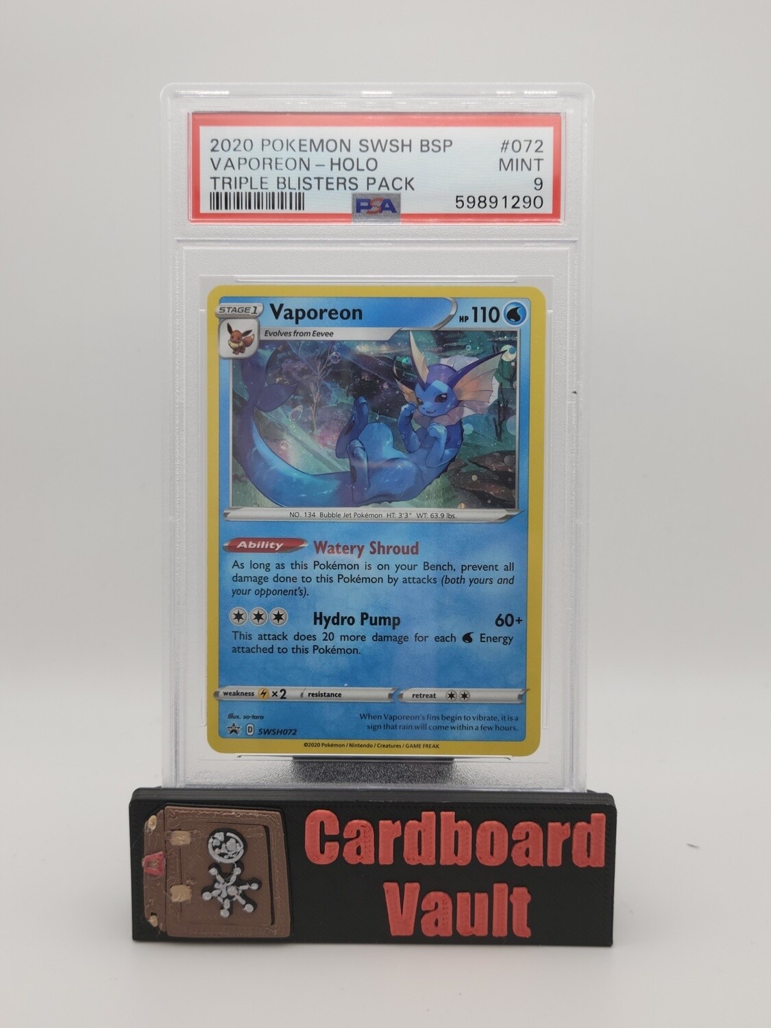 2020 Pokémon Vaporeon Holo No. 072 PSA 9 59891290