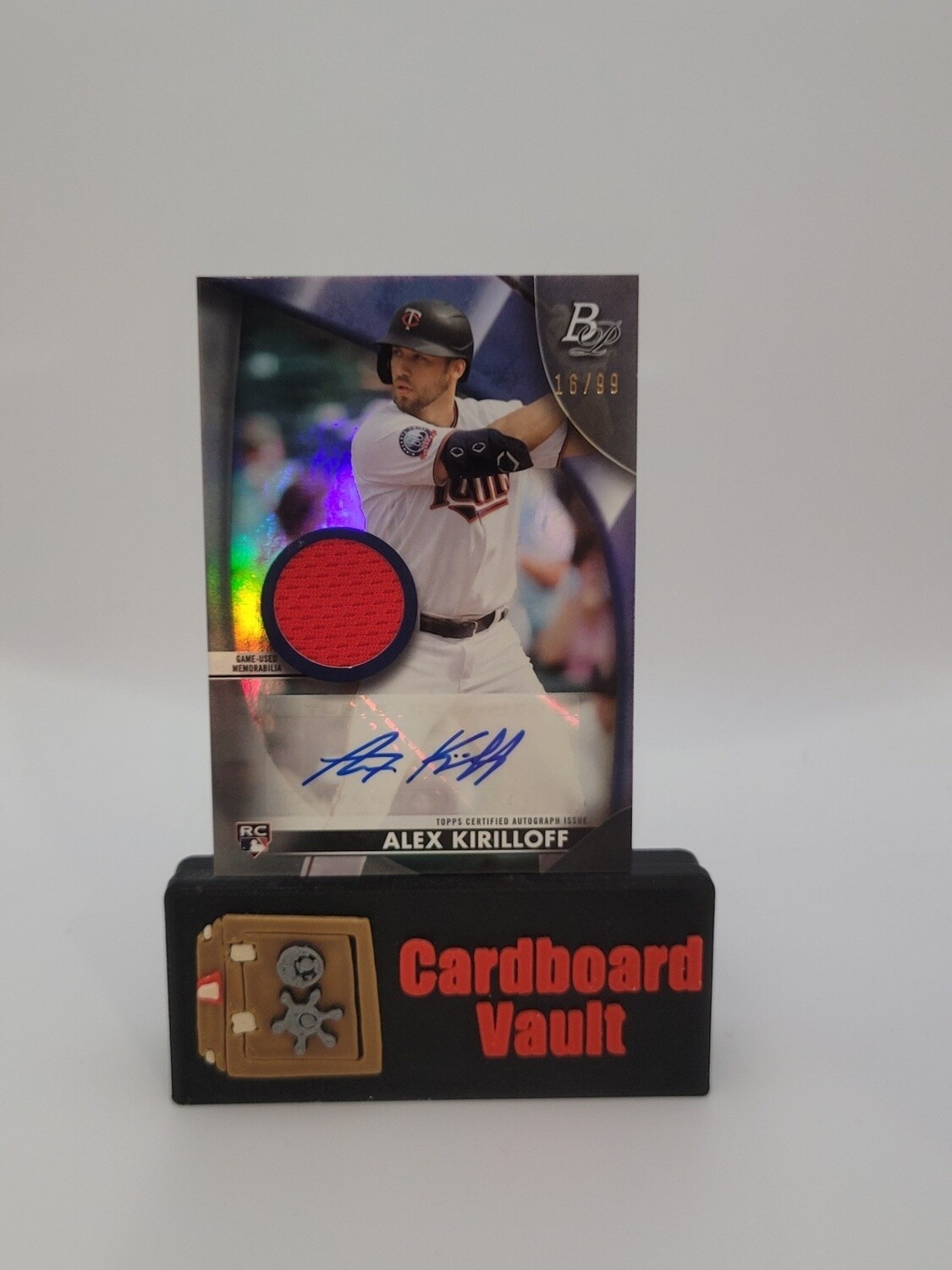 2021 Bowman Platinum Platinum Pieces Autograph Relic Alex Kirilloff #PPAR-AK Silver Prizm 16/99