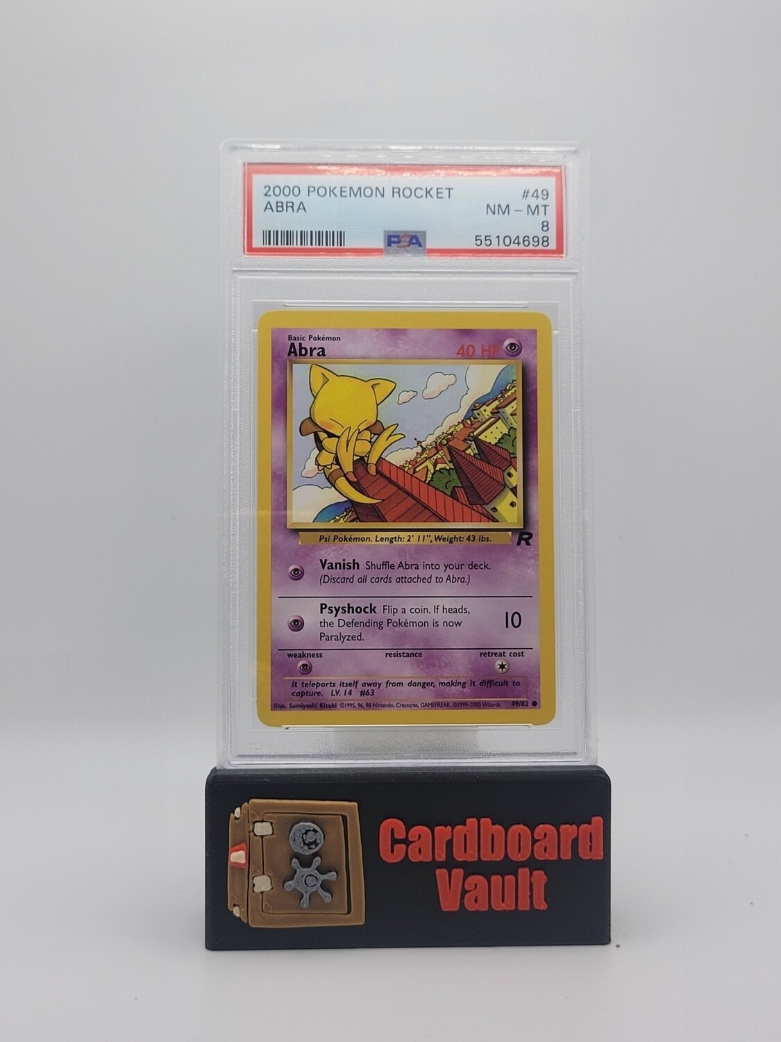 2000 Pokémon Team Rocket Abra #49 PSA 8