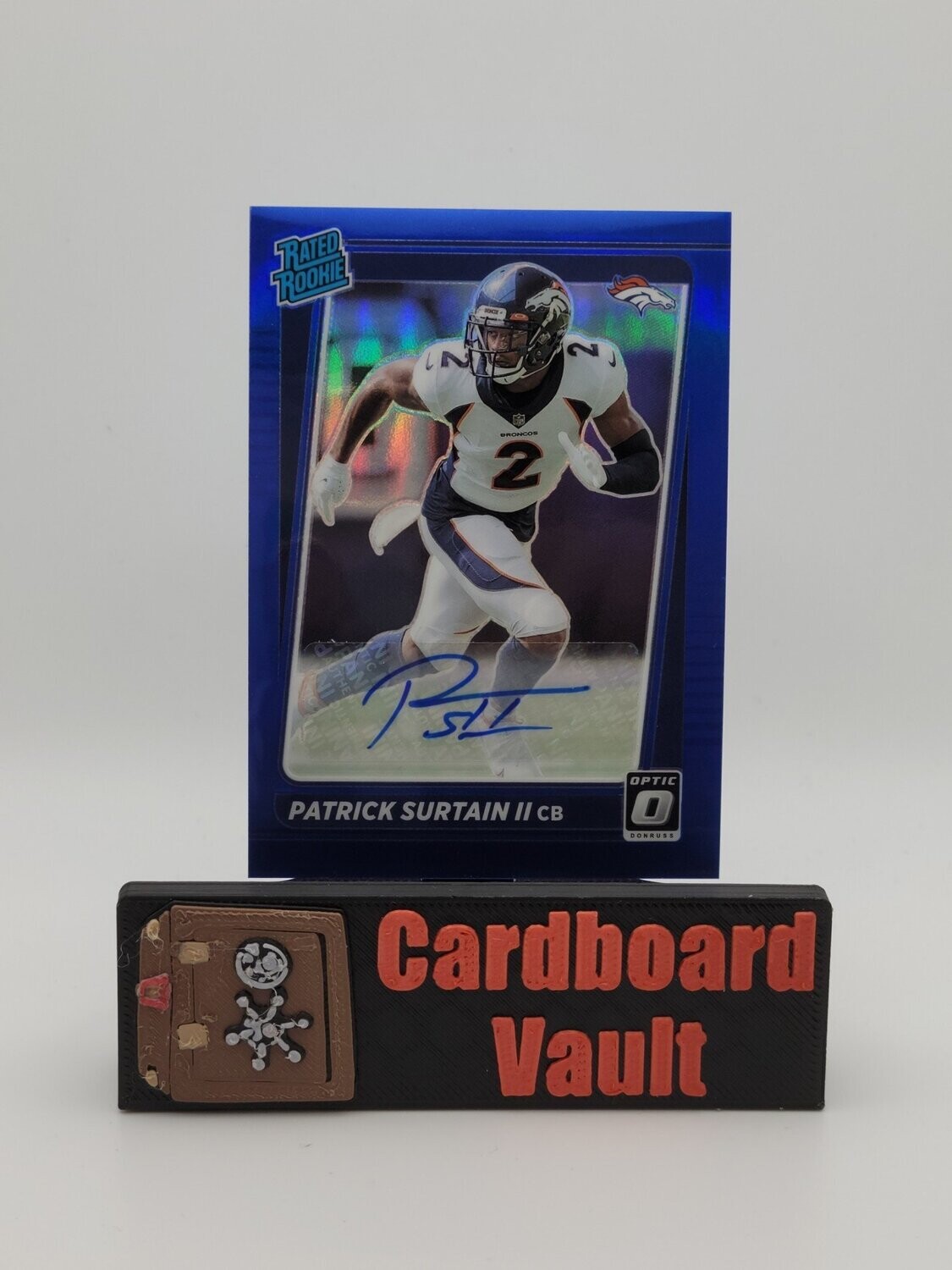 2021 Optic Rated Rookie Patrick Surtain II Blue Prizm Autograph No. 244 22/40