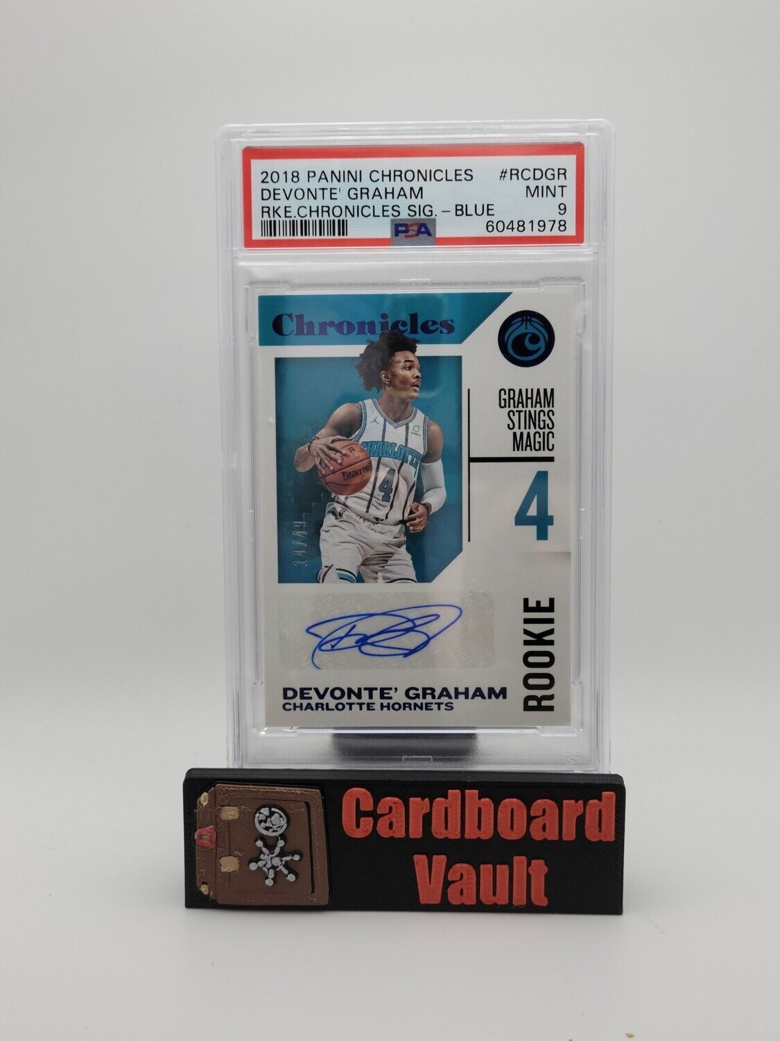 2018 Chronicles Rookie Signatures Devonte Graham #RC-DGR Blue 14/49 PSA 9 60481978