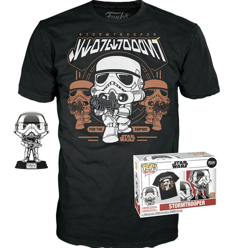 Star Wars Stormtrooper 296 Funko Pop and T-Shirt Size L