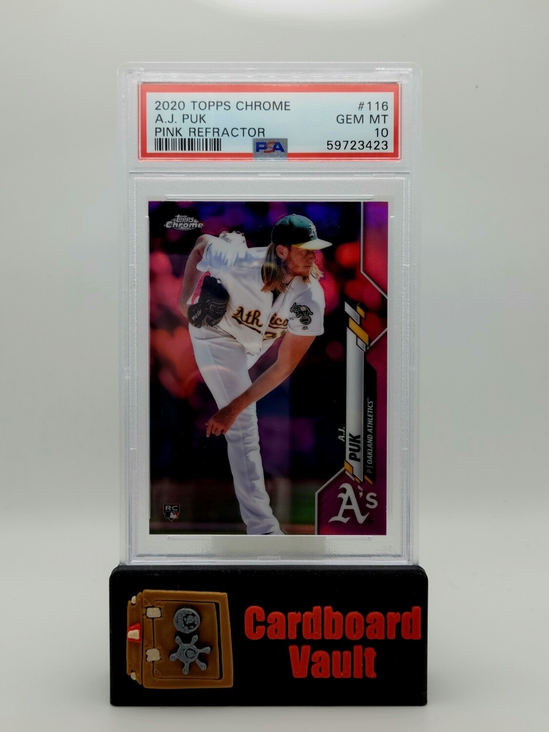 2020 Topps Chrome A.J. Puk  Pink Refractor #116 PSA 10