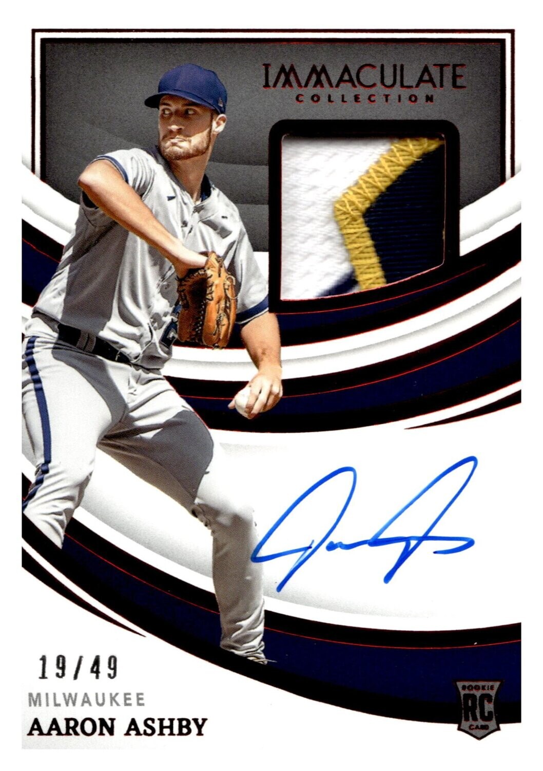 2022 Immaculate Aaron Ashby RPA No. IMA-AA Tri Color Patch 19/49