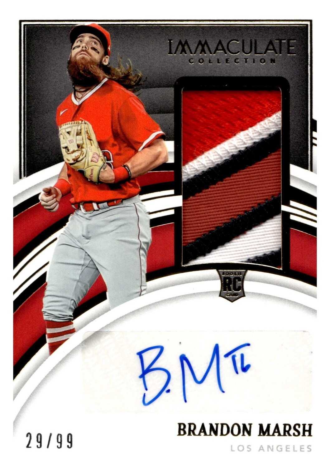 2022 Immaculate Brandon Marsh RPA #111 Tri Color Patch  29/99